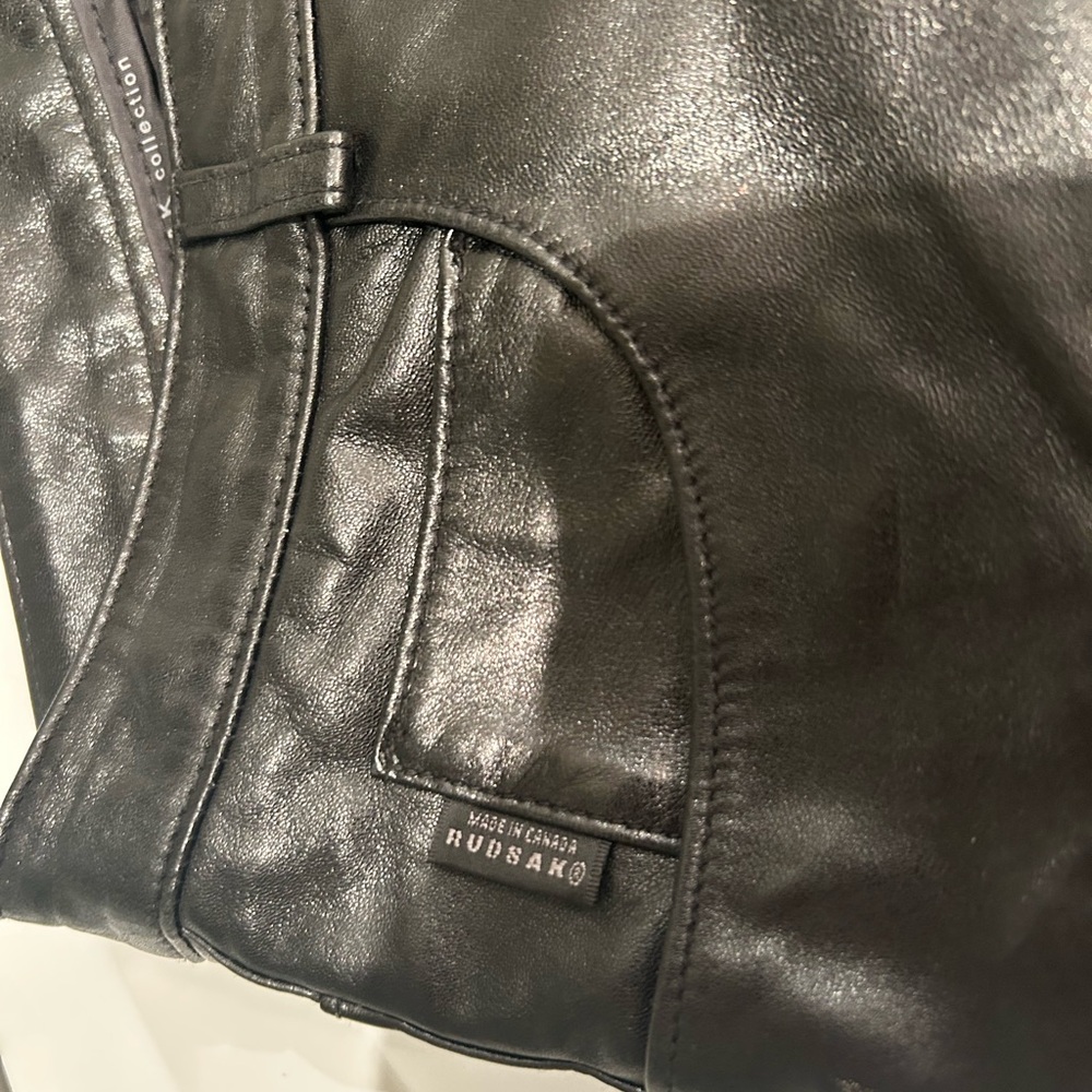 RUDSAK Black Leather Straight-Leg Pants - Picture 9 of 12